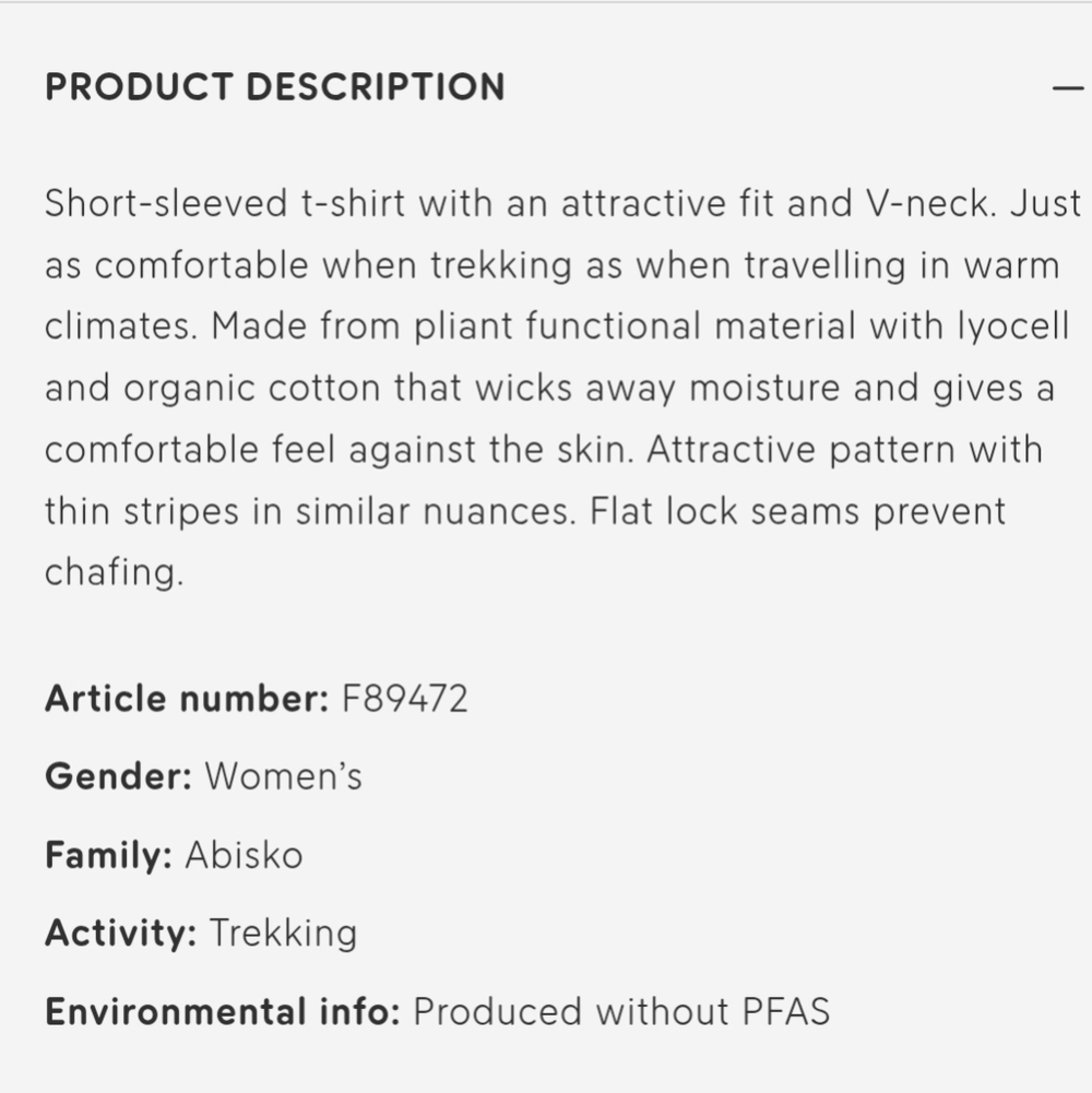 Fjallraven Abisko Cool T-Shirt V Neck Grey Black Stripe Women's Large - Picture 9 of 10